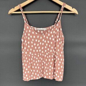 Abercrombie & Fitch Women's Polka Dot Cropped Cami Top Size S Brown and White